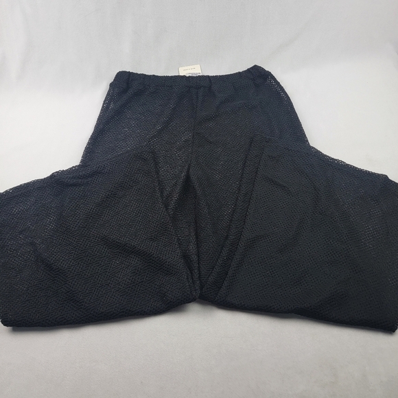 NWT India Boutique black mesh elastic waist one size sheer coverup pants - Picture 5 of 7